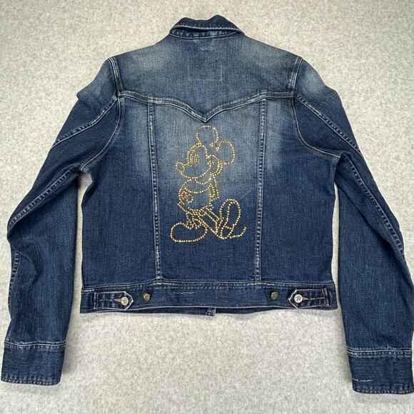 Disney World Denim Jacket Womens Large 50th Anniv Rhinestone Mickey Mouse Back - Picture 16 of 16